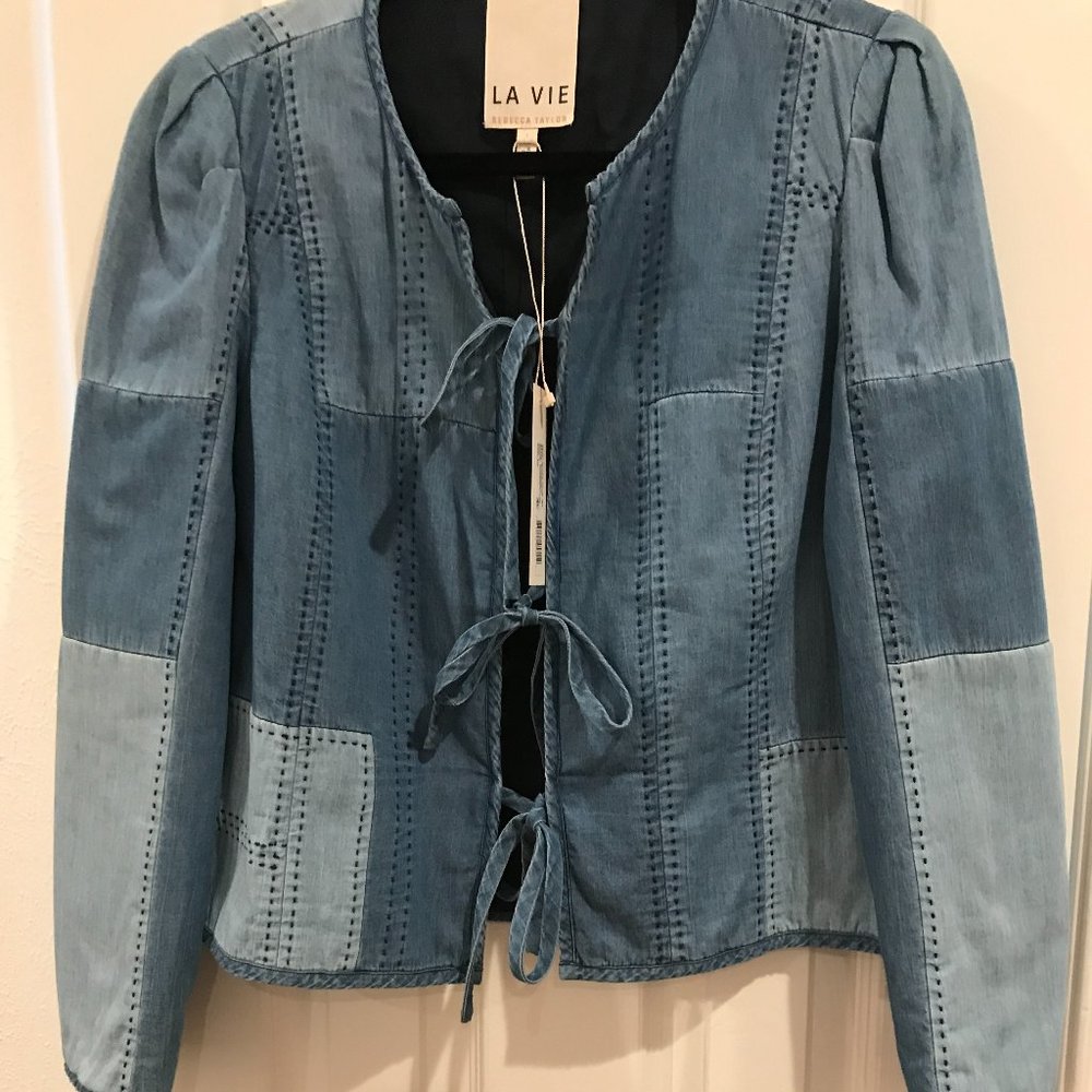 NWT La Vie Rebecca Taylor Denim Jacket Size L